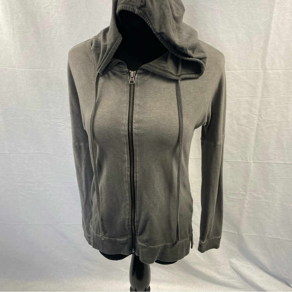 BKE Sweatshirt Womens Full Zip Slim Fit Hoodie Lightweight XS Gray Ombré